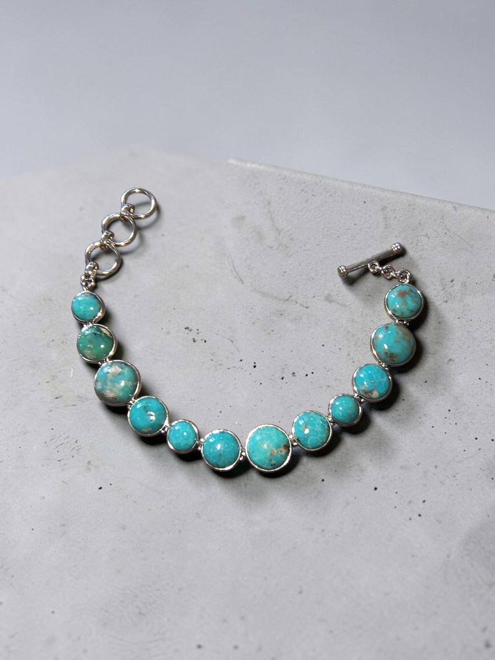Campo Frio Turquoise Sterling Silver Adjustable Toggle Bracelet Brand New